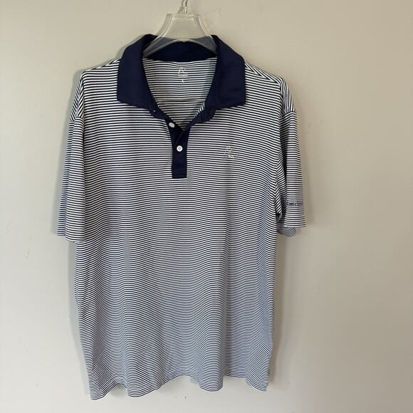 Rhoback Other - Rhoback Polo Shirt Mens L Blue White Striped Performance Golf Stephen Gould